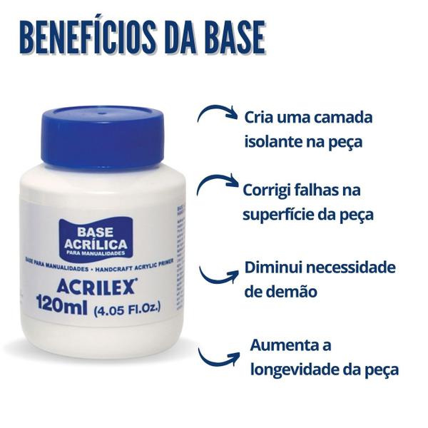 Imagem de Base Acrílica Artesanato 120ml Acrilex Ideal para Preparação de Pintura em Madeira MDF Cerâmica Gesso