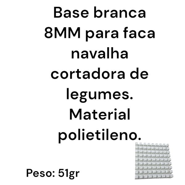 Imagem de BASE BRANCA 8MM 8,6x1,9x8,6CM PARA FACA DO CORTADOR DE LEGUMES SPOLU MACHO PEÇA PARA CABRITA