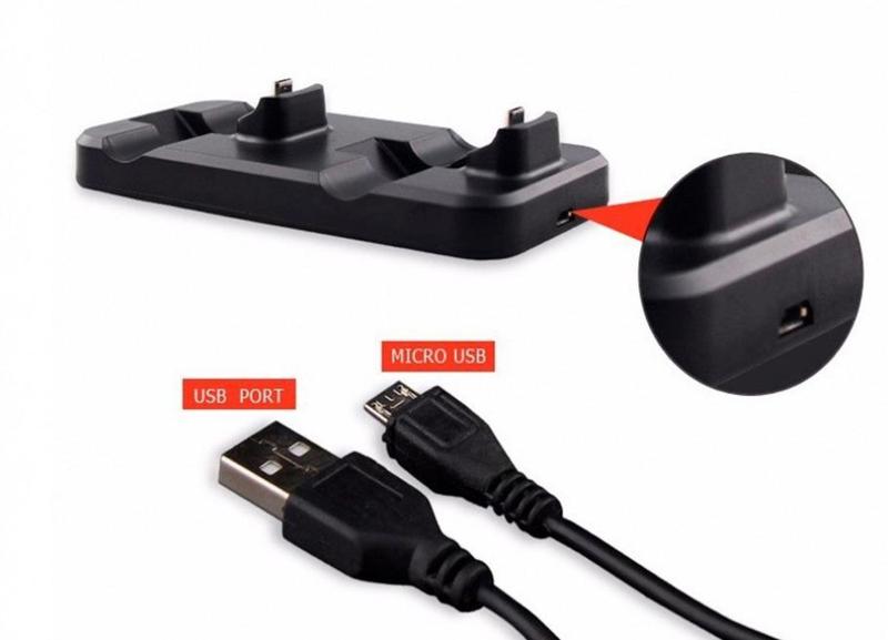 Imagem de Base Carregador Duplo Dock Charge Controle Playstation 4 Ps4 - Oivo