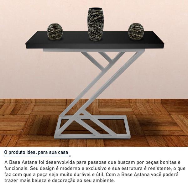 Imagem de Base De Aparador Astana Para Tampos Até 100cm X 40cm Prata