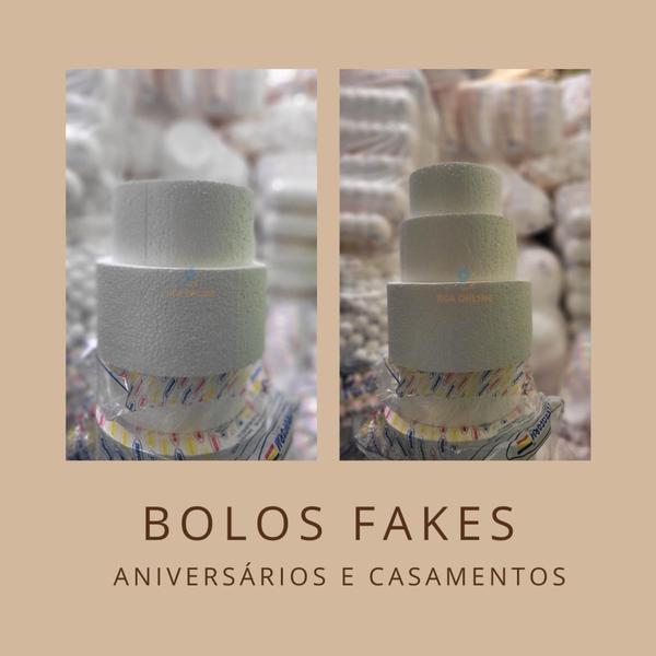 Imagem de Base De Bolo Fake Isopor 15, 20 e 25 C/ 10cm 3 Andar Cenográfico S/ Decoração