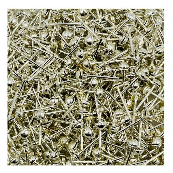 Imagem de Base de Brinco 4mm Redondo Metal Níquel 100pçs Biju 10g