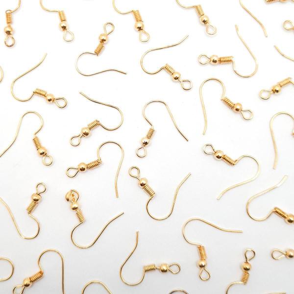 Base de Brinco Anzol Metal Dourado 18mm 50pçs 15g - Macall Imagem de Base de Brinco Anzol Metal Dourado 18mm 50pçs 15g