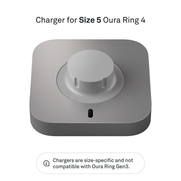 Imagem de Base de carregamento OURA Ring 4 com cabo USB-C tamanho 5