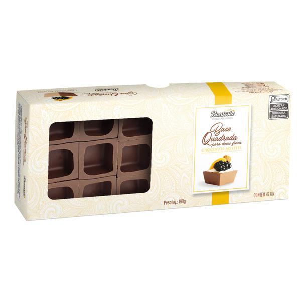 Base de Chocolate ao Leite Quadrada (42 Uni.) Borússia Chocolates Imagem de Base de Chocolate ao Leite Quadrada (42 Uni.) Borússia Chocolates