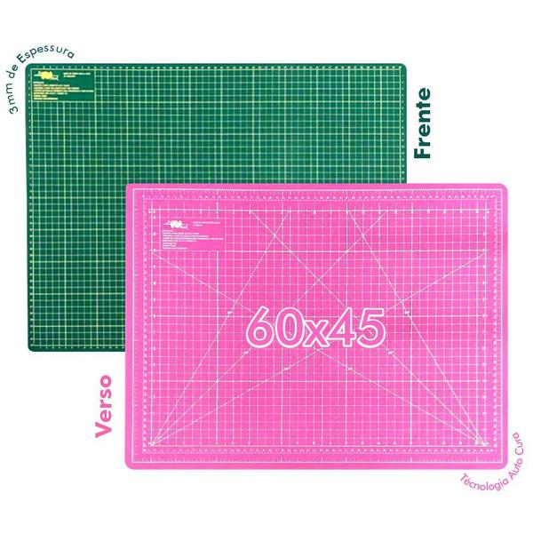 Imagem de Base de Corte A2 60x45cm Verde e Rosa Patchwork Scrapbook