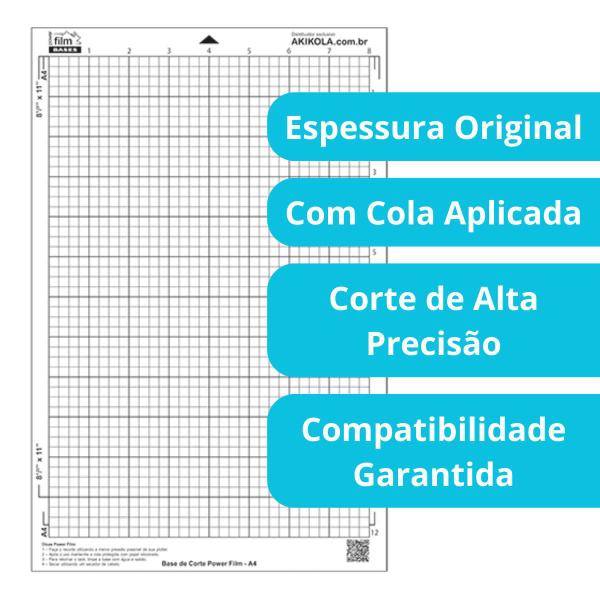 Imagem de Base de Corte A4 Transparente Para Silhouette Portrait, Portrait 2, 3 e 4 - Cameo, Cameo 2 e 3 - Com Cola