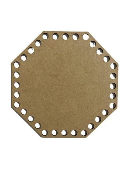 Imagem de Base De Crochê Oitavada Cesto Fio Malha 15 Cm Mdf 3 Mm