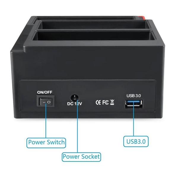 Imagem de Base de disco rígido IDE E SATA multifuncional de 2,5/3,5" USB 3.0 HDD Docking Station de três compartimentos