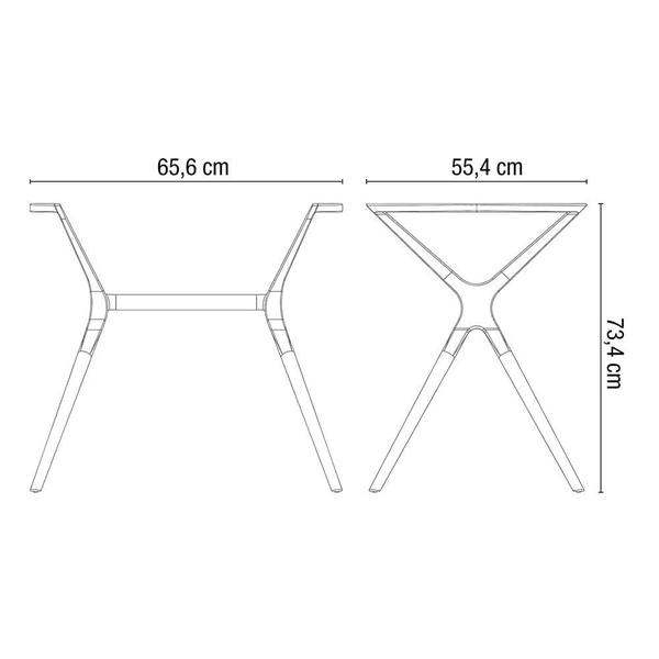 Imagem de Base de Mesa Baletto Para 04 Lugares Alumínio Platinum - 76037