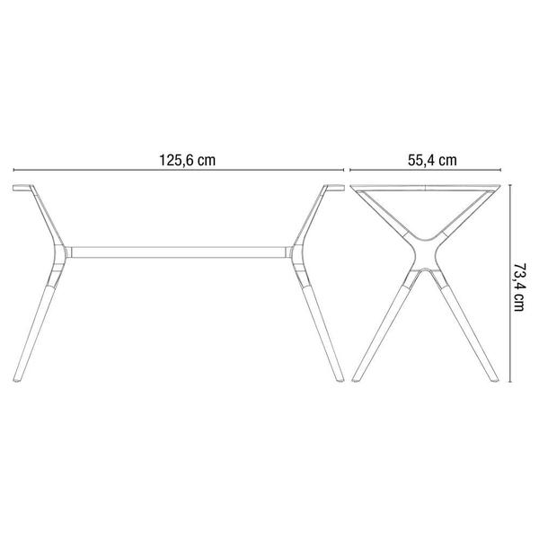 Imagem de Base de Mesa Baletto Para 08 Lugares Alumínio Platinum - 76084