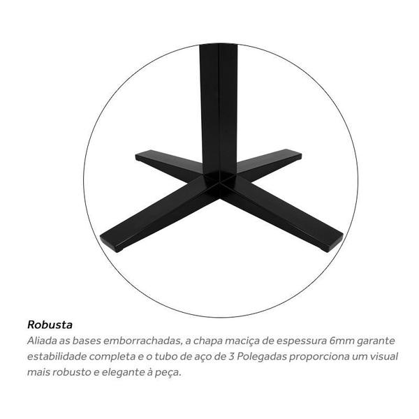 Imagem de Base de Mesa Bistrô Alta Rubi p/ Tampo Vidro Madeira Pedra