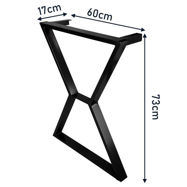 Imagem de Base de Mesa de Jantar Escritório Sala Falun para Tampos de Madeira Até 180cm X 90cm - Preta