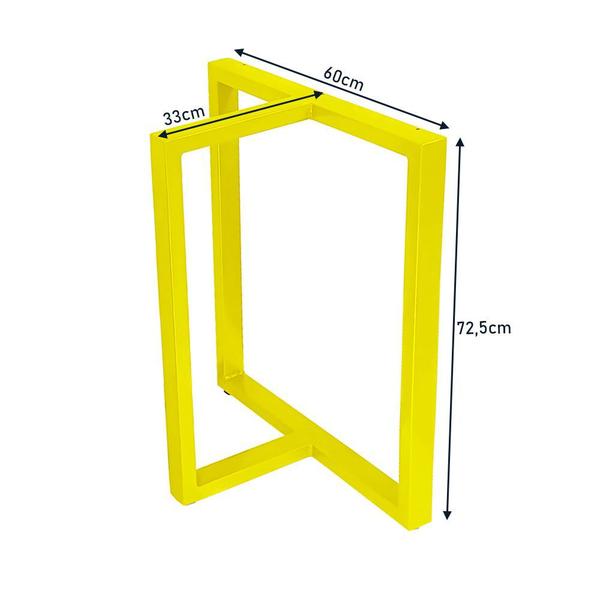 Imagem de Base de Mesa de Jantar Kansas para Tampos de Vidro Pedra e Madeira até 200cm x 100cm - Amarela