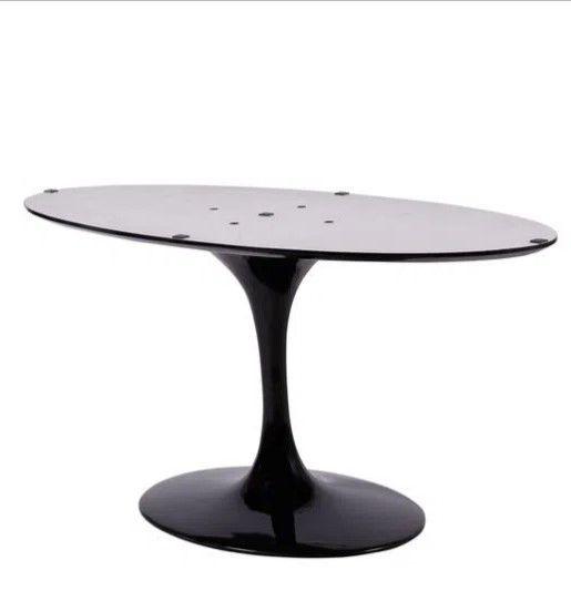 Imagem de Base de Mesa de Jantar Saarinen Oval Para Tampo de 100x70 cm até 137x90 cm Preto