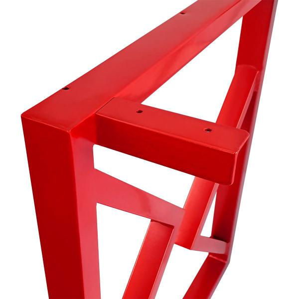 Imagem de Base de Mesa Jantar Estilo Industrial Hungria para Tampos de Madeira até 180cm x 90cm - Vermelho