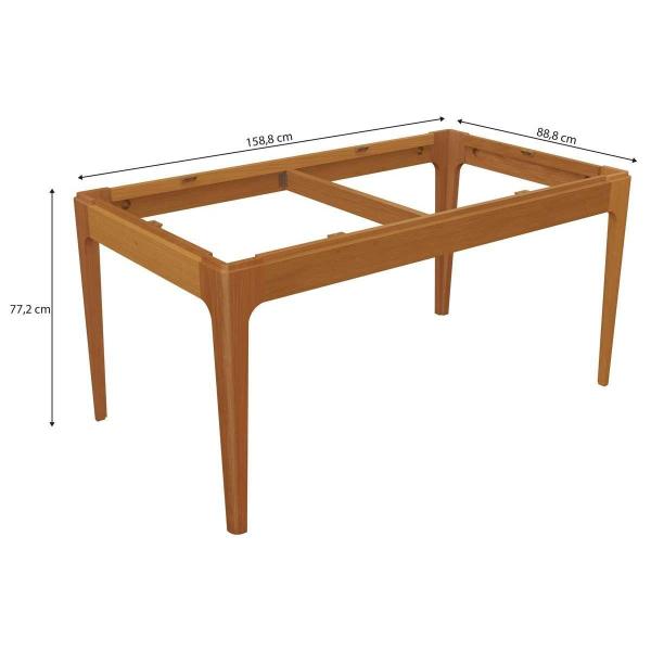 Imagem de Base de Mesa p/ Cozinha Mira BAM003-CA Madeira Maciça s/ Tampo Carvalho - Kappesberg