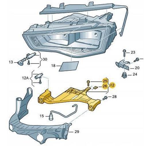 Imagem de Base Do Farol Audi A4 De 2010 A 2012 - Direito