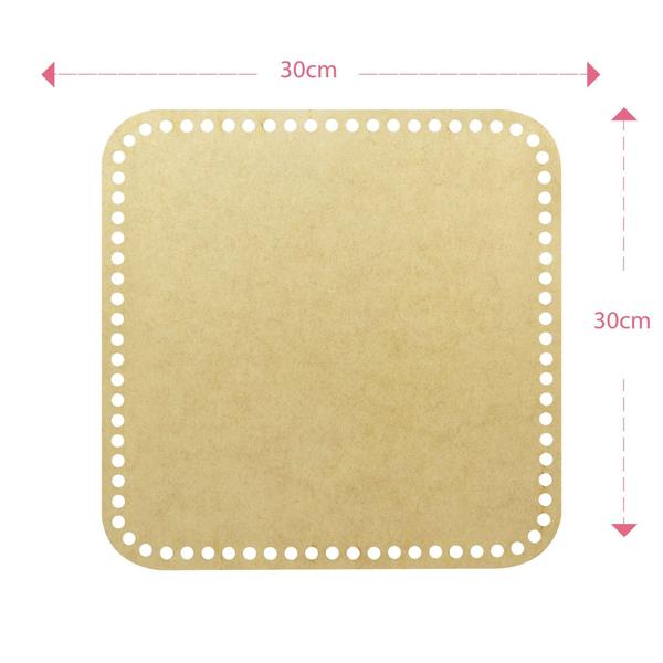 Base Em Mdf Para Cesto Em Crochê Quadrada 30X30Cm - Artekasa Imagem de Base Em Mdf Para Cesto Em Crochê Quadrada 30X30Cm