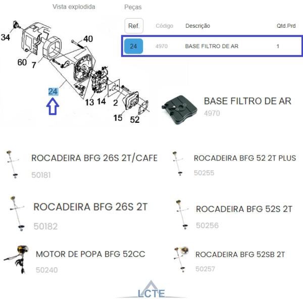 Imagem de Base Filtro De Ar P/ Perfurador De Solo S/ Broca BFG 520DSB