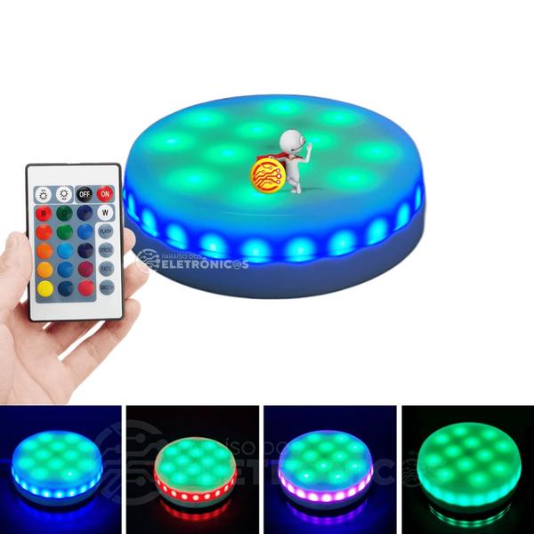 Imagem de Base Giratória Expositor Led Rgb Com Controle Super Iluminação AP017EXGRBR