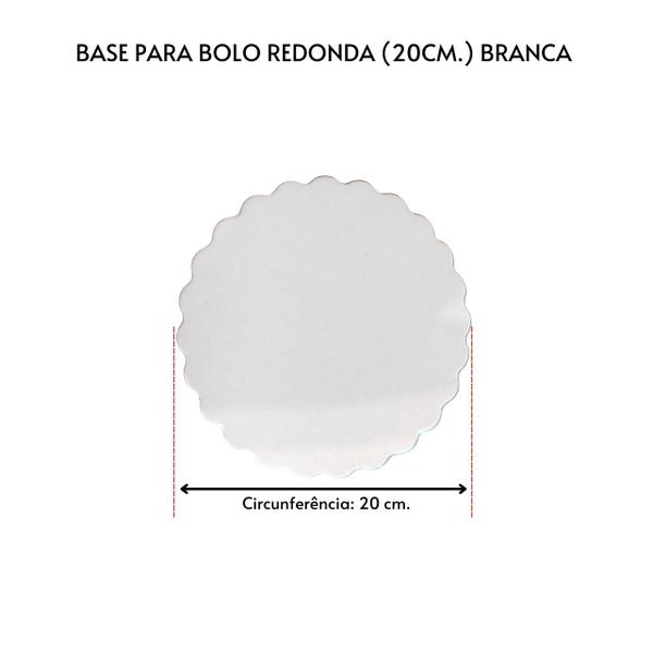 Imagem de Base Laminada Branca Para Bolo Redondo 20cm - 50 Unidades