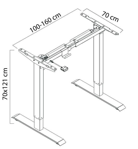 Imagem de Base Mesa Regulagem De Altura Elétrica Elements Misch White