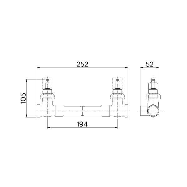 Imagem de Base misturador para Chuveiro com 1/2 Volta 3/4" Docol