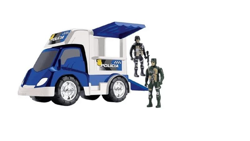 Imagem de Base Móvel Policia com 2 Soldados 0137 - Samba Toys