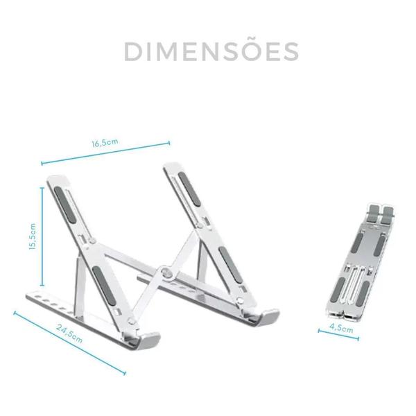 Imagem de Base Notebook Regulável e Ergonômico 6 Níveis de Ajuste