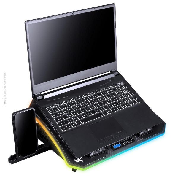 Imagem de Base Notebook Rgb Ate 19 6 Fans E Suporte Celular - Cn200