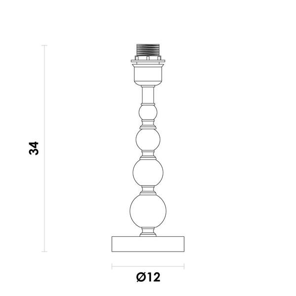 Imagem de Base Para Abajur Lit Cromado 34cm 40w E27 - At001c - Bella