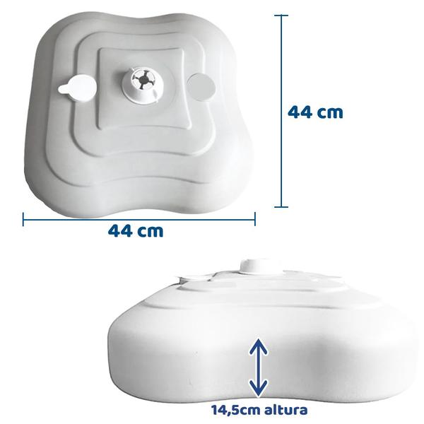 Imagem de Base Para Guarda Sol e Ombrelone Suporte Com Água e Areia Piscinas Branca