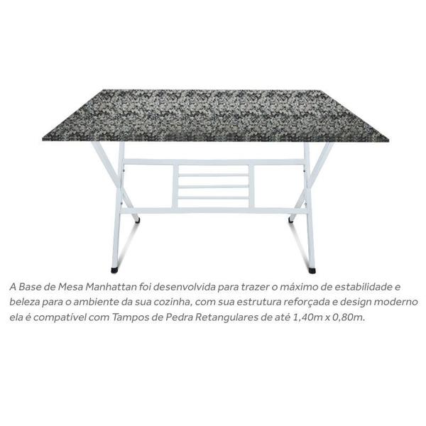 Imagem de Base Para Mesa De Jantar Branco Tampo Pedra 1,40 X 0,80