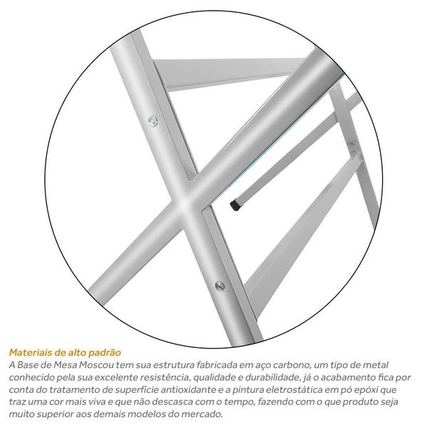 Imagem de Base Para Mesa De Jantar Moscou Prata Para Tampo 120 X 80