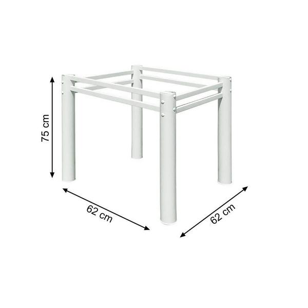 Imagem de Base Para Mesa De Jantar Quadrada Tubular 75cm Para Tampos De Granito Mármore Vidro Madeira