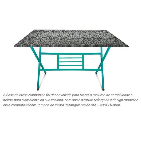 Imagem de Base Para Mesa De Jantar Verde Tampo Pedra 1,40 X 0,80