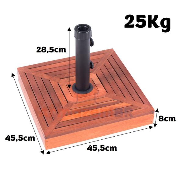 Imagem de Base Para Ombrelone Guarda Sol 25kg Revestimento Madeira 16400 - Belfix