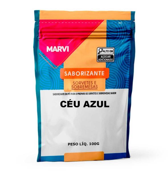 Imagem de Base para Sorvetes e Sobremesas em Pó Sabor Céu Azul 100Gr - Marvi