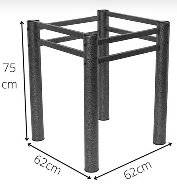 Imagem de Base Quadrada Para Mesa Jantar Vidro Pedra Madeira 75x75cmb2