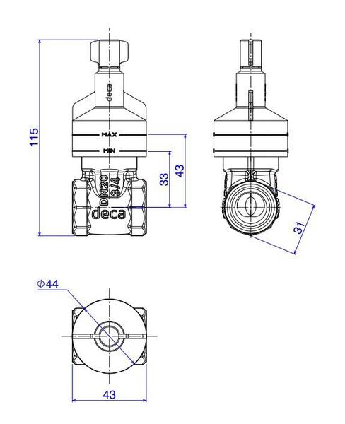 Imagem de Base Registro de gaveta deca 3/4" 4509.202