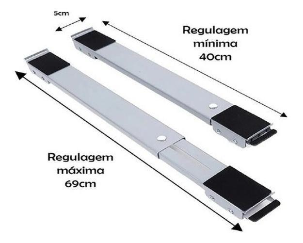 Imagem de Base Rodinhas Ajustáveis p/ Geladeira, Fogão e Máquina Lavar
