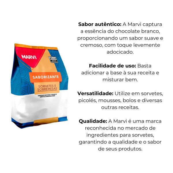 Imagem de Base saborizante sorvete chocolate branco marvi c/ 1 kg