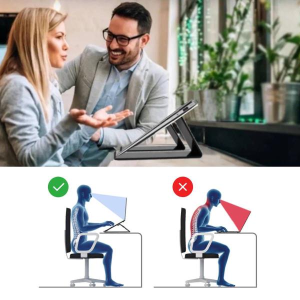 Imagem de Base Suporte Ergonomico Notebook Tablet Apoio Mesa Universal Levantar Suspender