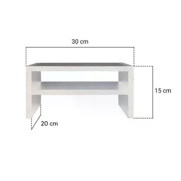 Imagem de Base Suporte para Monitor Apoio de Mesa Madeira Branco