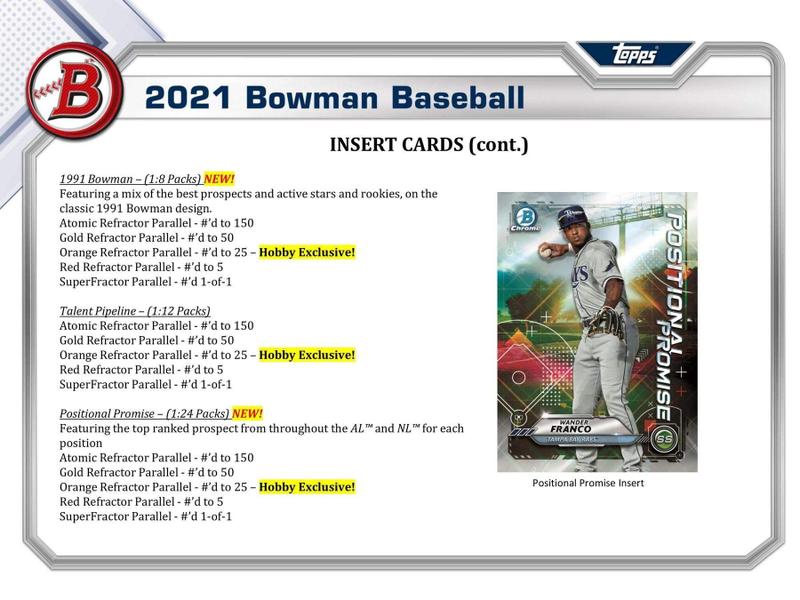 Imagem de Baseball Hobby Box Topps 2021 Bowman com 24 pacotes e 1 carro