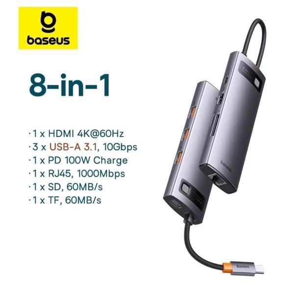 Imagem de Baseus Adaptador Hub Usb 3.1 Usb C 10 Gbps Leitor De Cartão