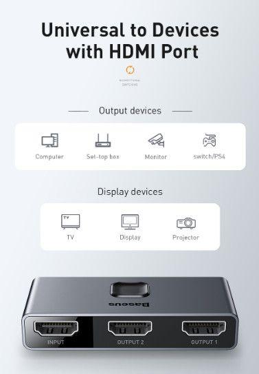 Imagem de Baseus Hdmi Switcher Hdmi Divisor Com 4k Full Hd