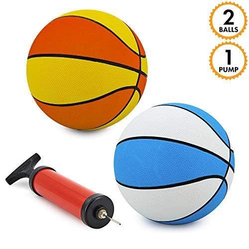 Imagem de Basketball Srenta Mini Size 3 de 7 polegadas com bomba para crianças maiores de 3 anos - pacote com 2