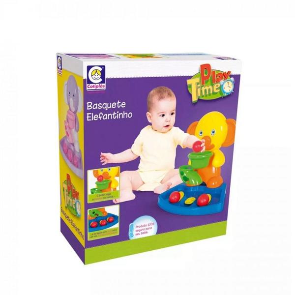 Imagem de Basquete Infantil Elefante Play Time Didatico Colorido - Cotiplas 2126